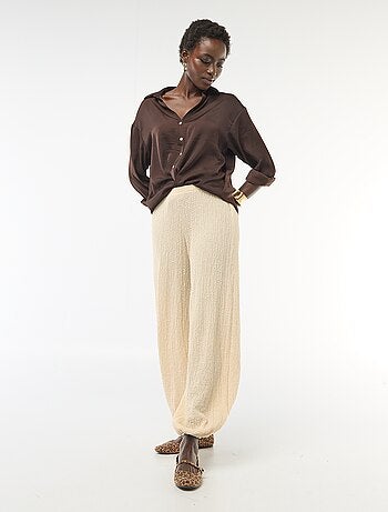 Pantalón de punto arrugado