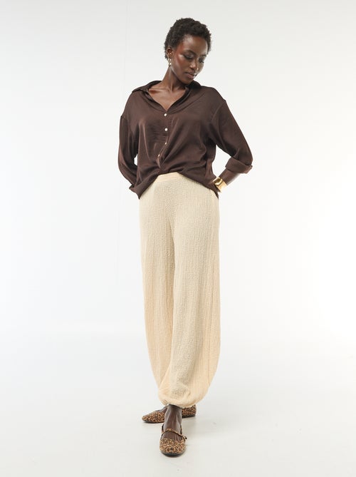 Pantalón de punto arrugado - Kiabi