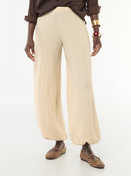 Pantalón de punto arrugado - Kiabi