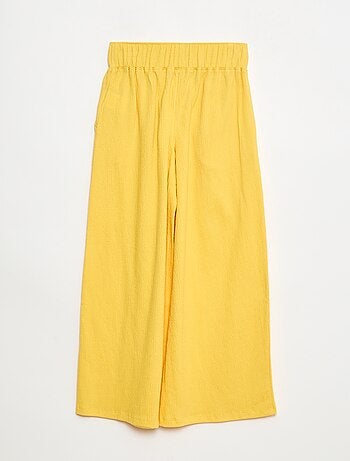 Pantalón de punto arrugado de algodón