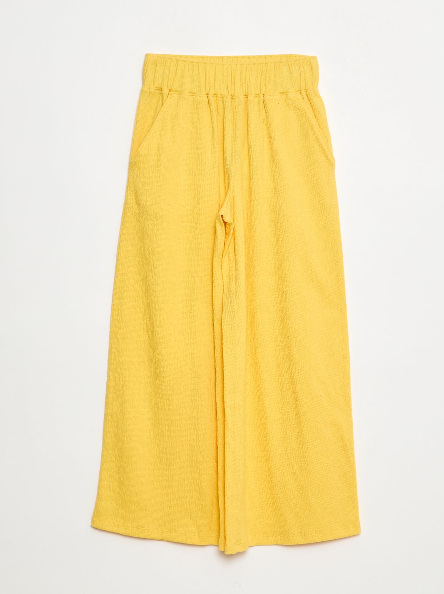 Pantalón de punto arrugado de algodón