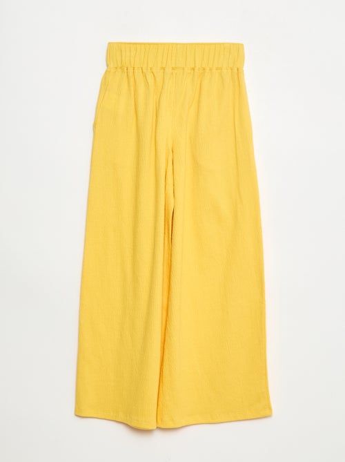 Pantalón de punto arrugado de algodón - Kiabi