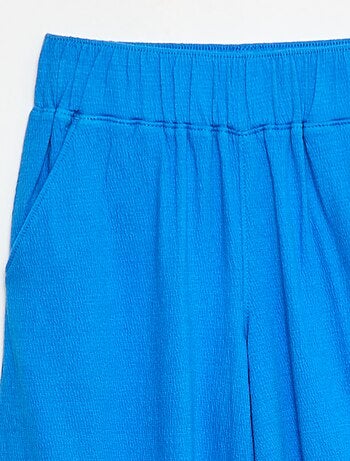 Pantalón de punto arrugado de algodón