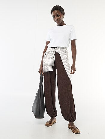 Pantalón de punto arrugado