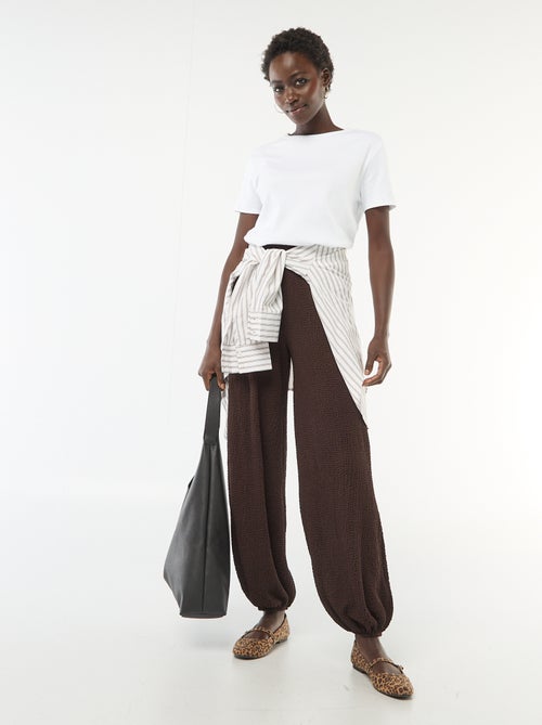 Pantalón de punto arrugado - Kiabi