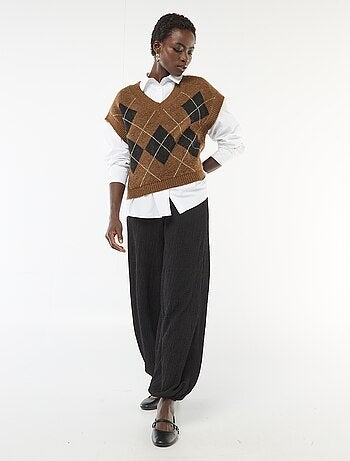 Pantalón de punto arrugado