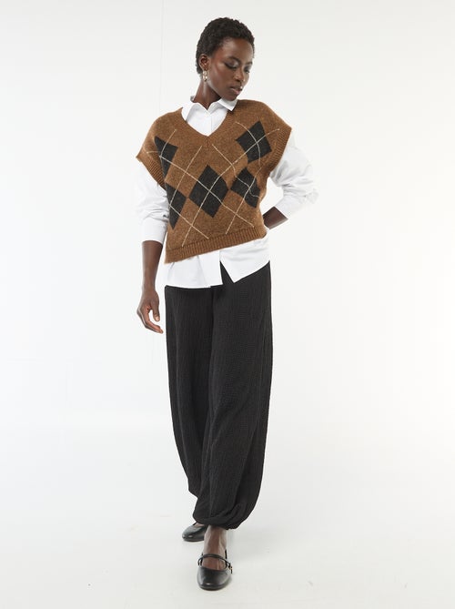 Pantalón de punto arrugado - Kiabi