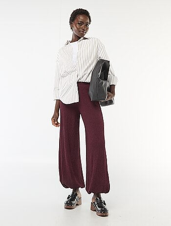 Pantalón de punto arrugado