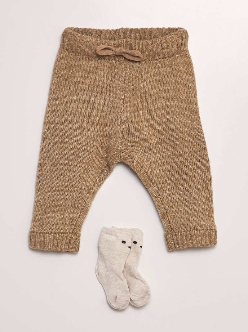 Pantalón de punto BEIGE - Kiabi