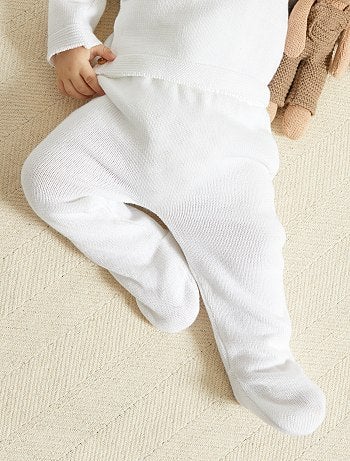 Rebajas pantalón de sarouel bebé niña | legging bebé niño | blanco | Kiabi