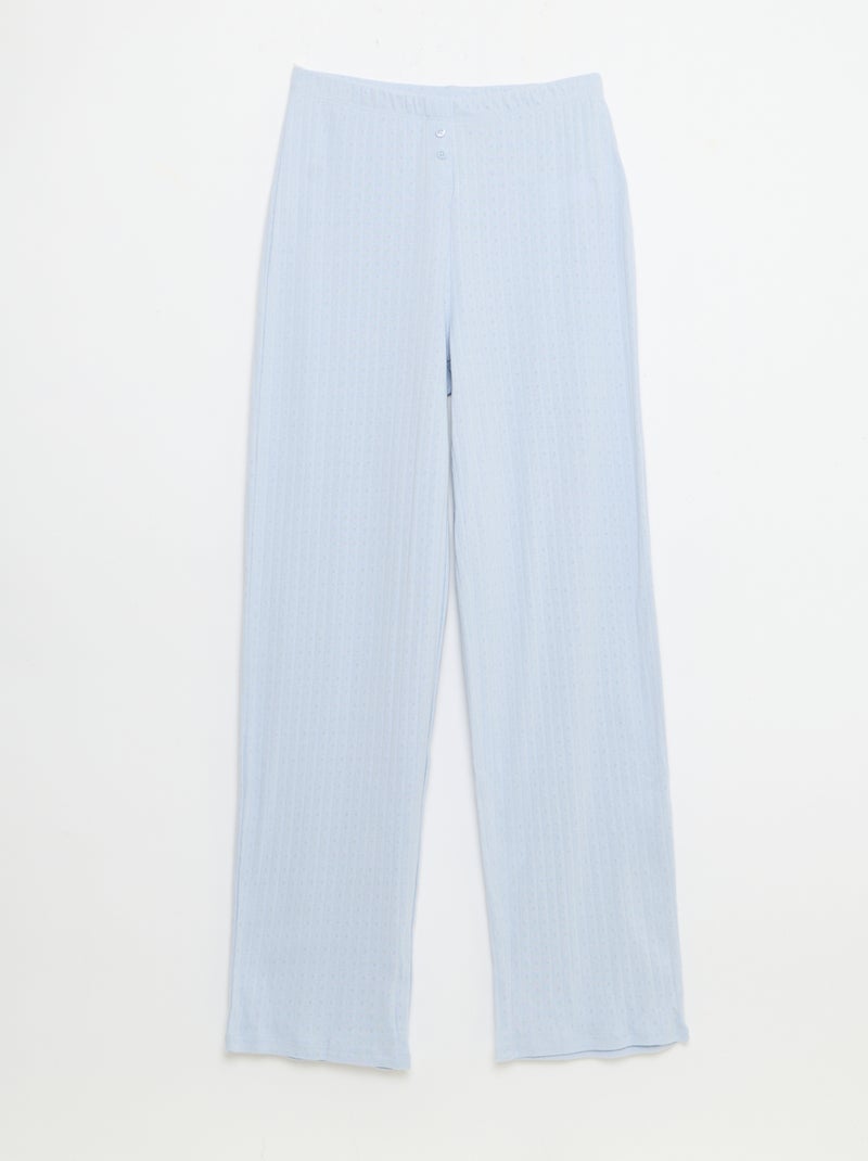 Pantalón de punto calado Blanco - Kiabi