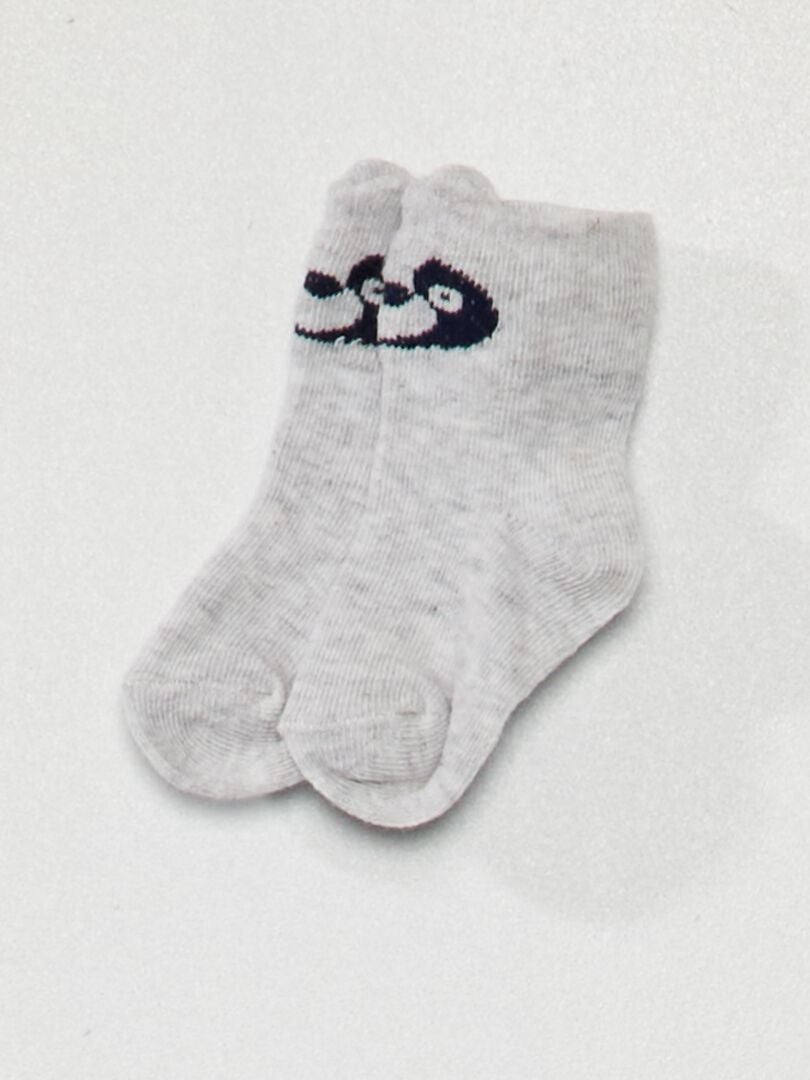 Pantalón de punto + calcetines GRIS - Kiabi
