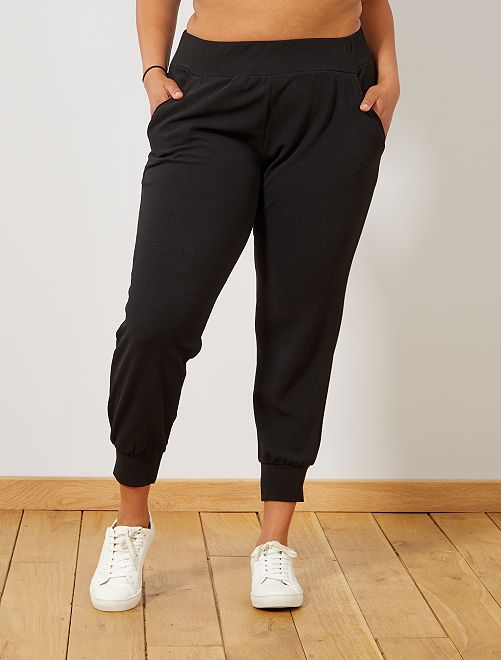 Pantalón de punto con bajo ajustado - negro - Kiabi - 20.00€