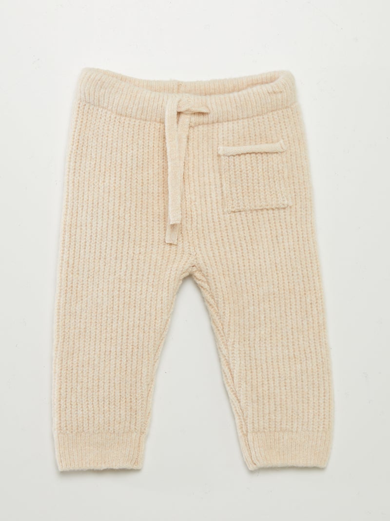 Pantalón de punto con bolsillo BEIGE - Kiabi