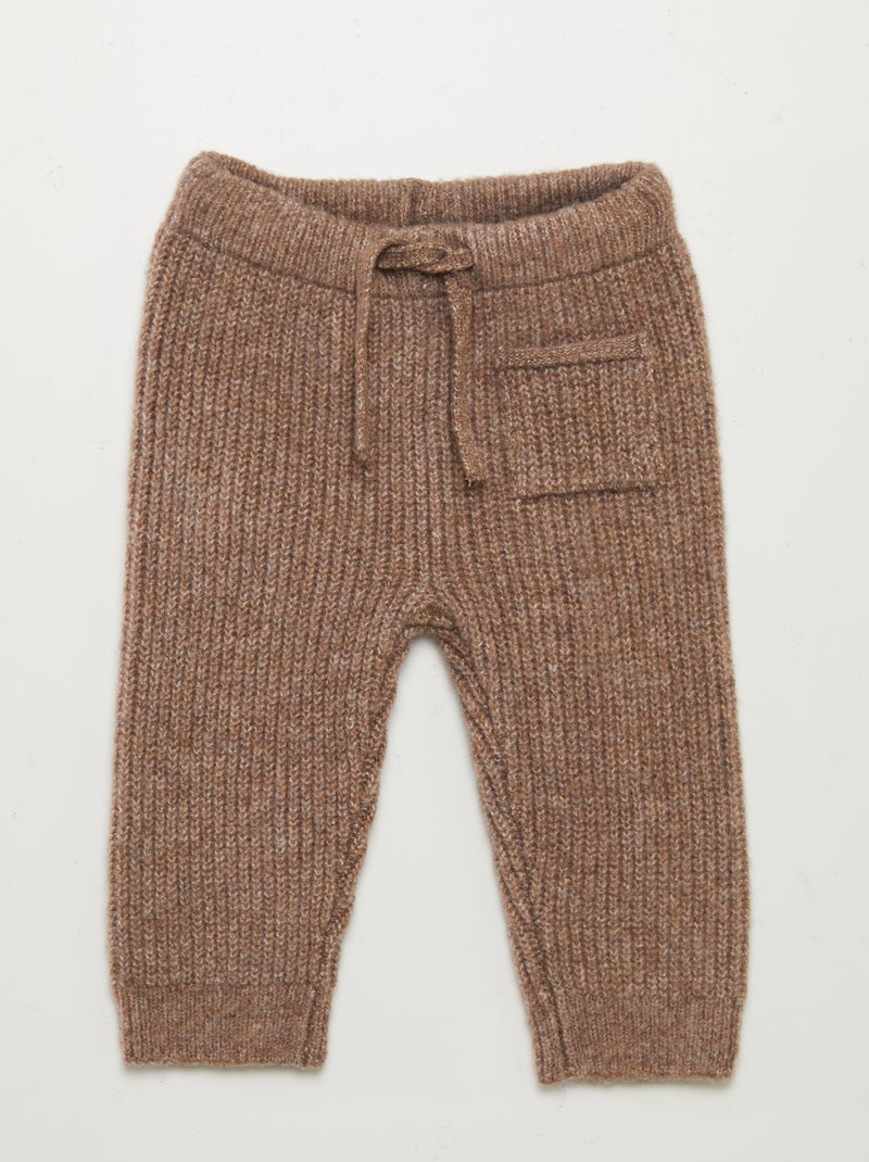 Pantalón de punto con bolsillo MARRON - Kiabi