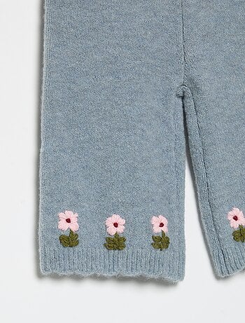 Pantalón de punto con bordados