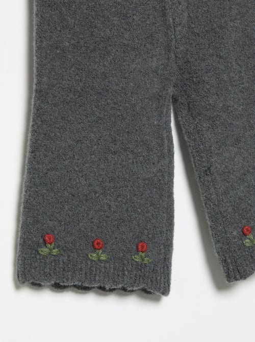 Pantalón de punto con bordados - Kiabi