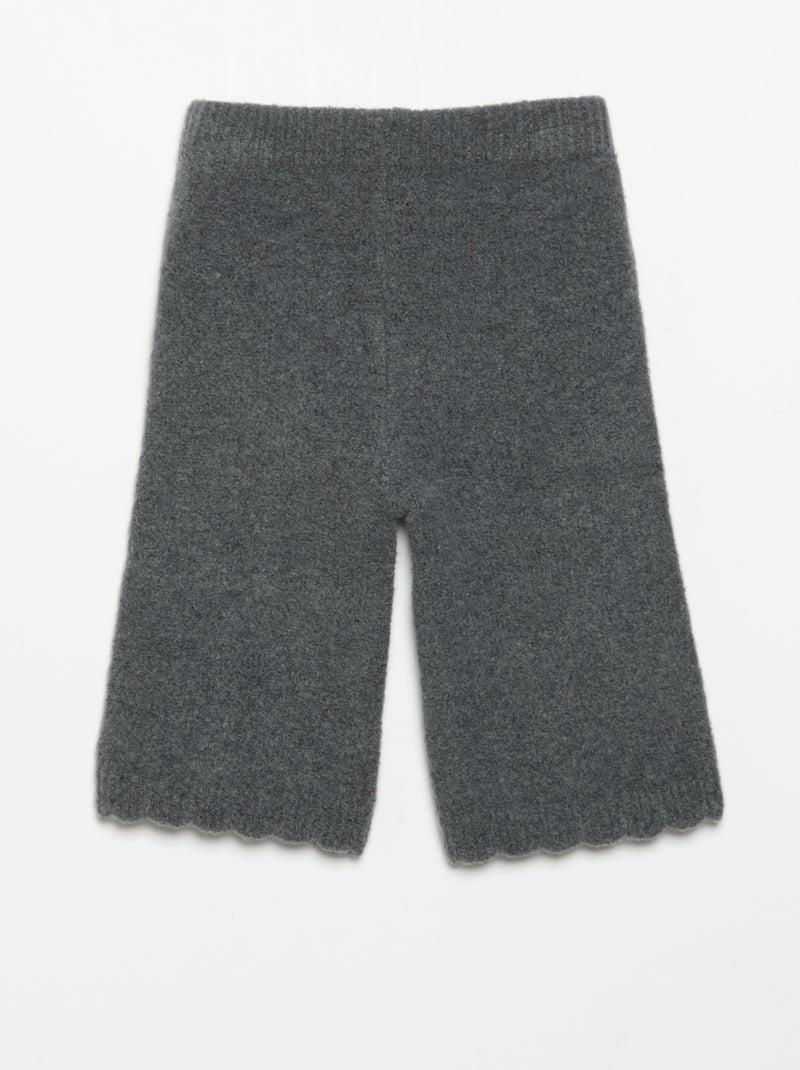 Pantalón de punto con bordados Gris - Kiabi