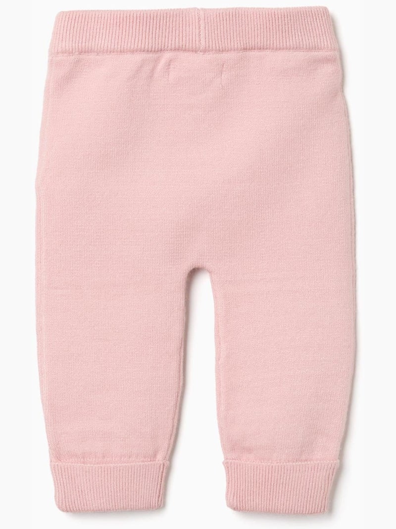 Pantalón de punto con cintura elástica Rosa claro - Kiabi