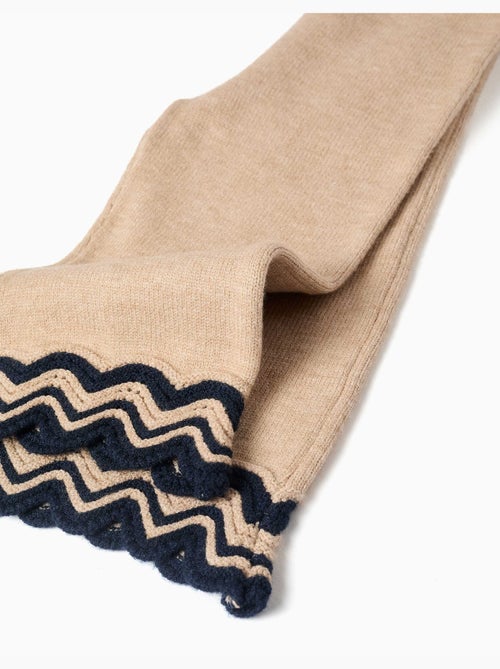 Pantalón de punto con dobladillo a rayas - Kiabi