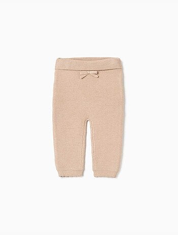 Pantalón de punto con lazo decorativo