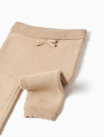Pantalón de punto con lazo decorativo