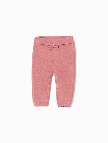 Pantalón de punto con lazo decorativo