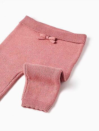 Pantalón de punto con lazo decorativo