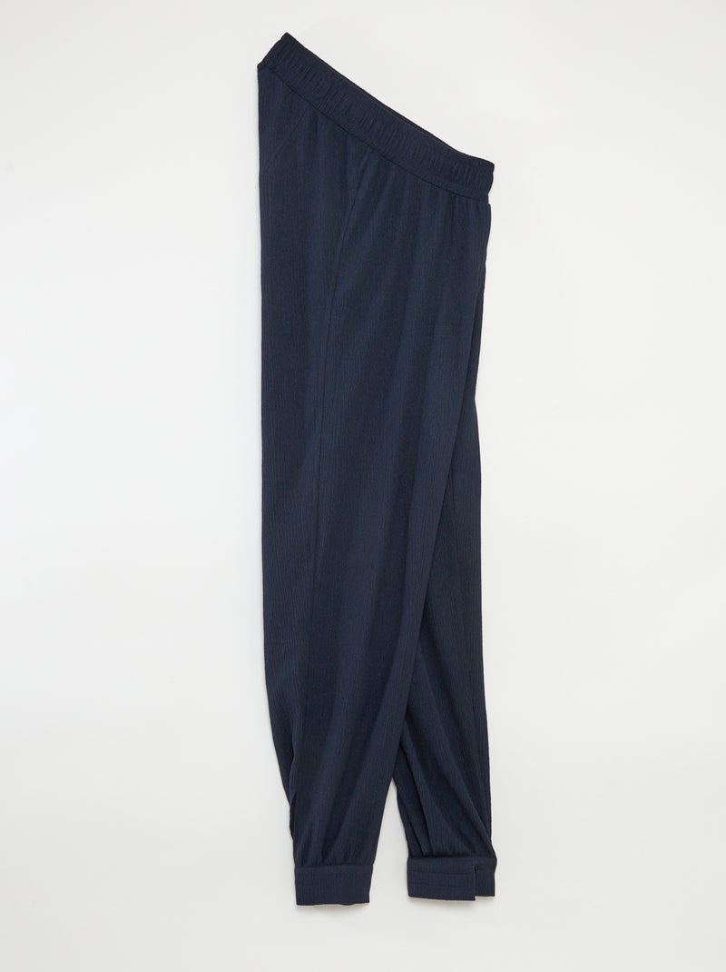 Pantalón de punto crepé - colección fácil de poner NEGRO - Kiabi