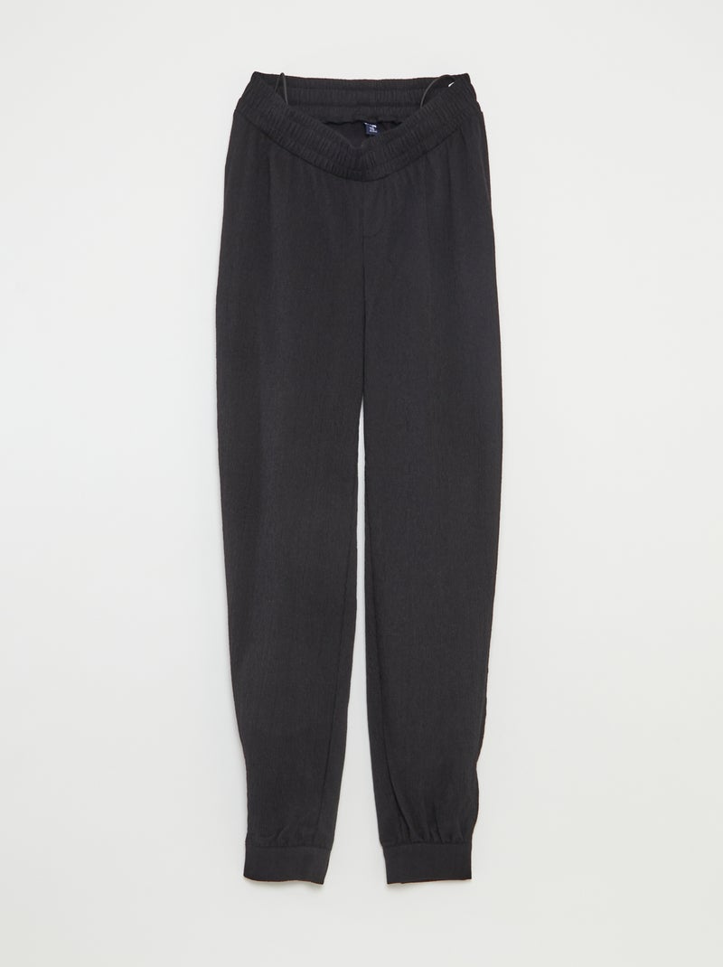 Pantalón de punto crepé - colección fácil de poner Negro - Kiabi