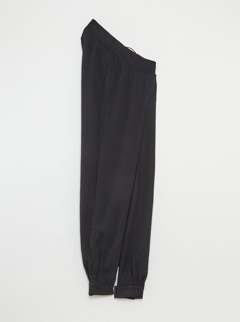 Pantalón de punto crepé - colección fácil de poner Negro - Kiabi