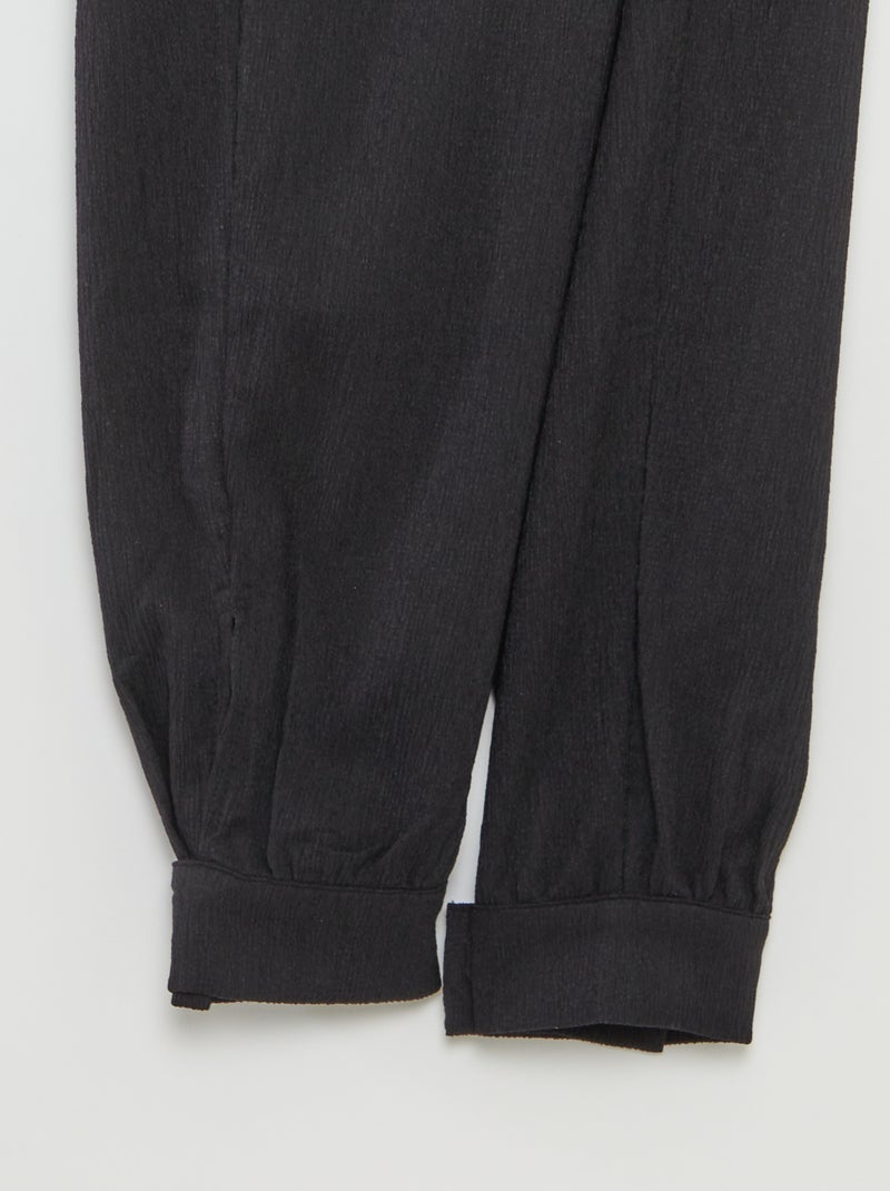 Pantalón de punto crepé - colección fácil de poner Negro - Kiabi
