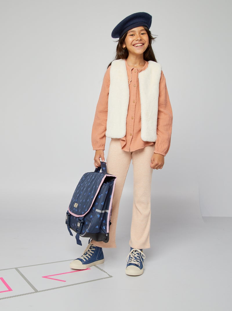 Pantalón de punto de canalé BEIGE - Kiabi