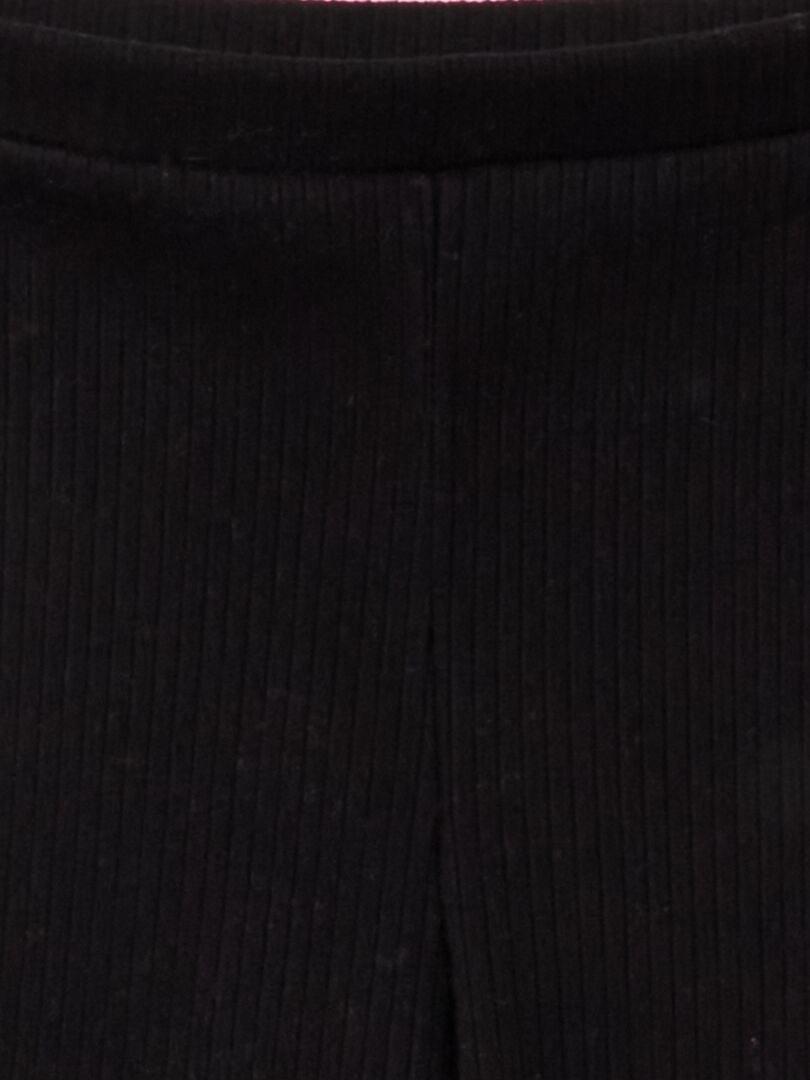 Pantalón de punto de canalé Negro - Kiabi