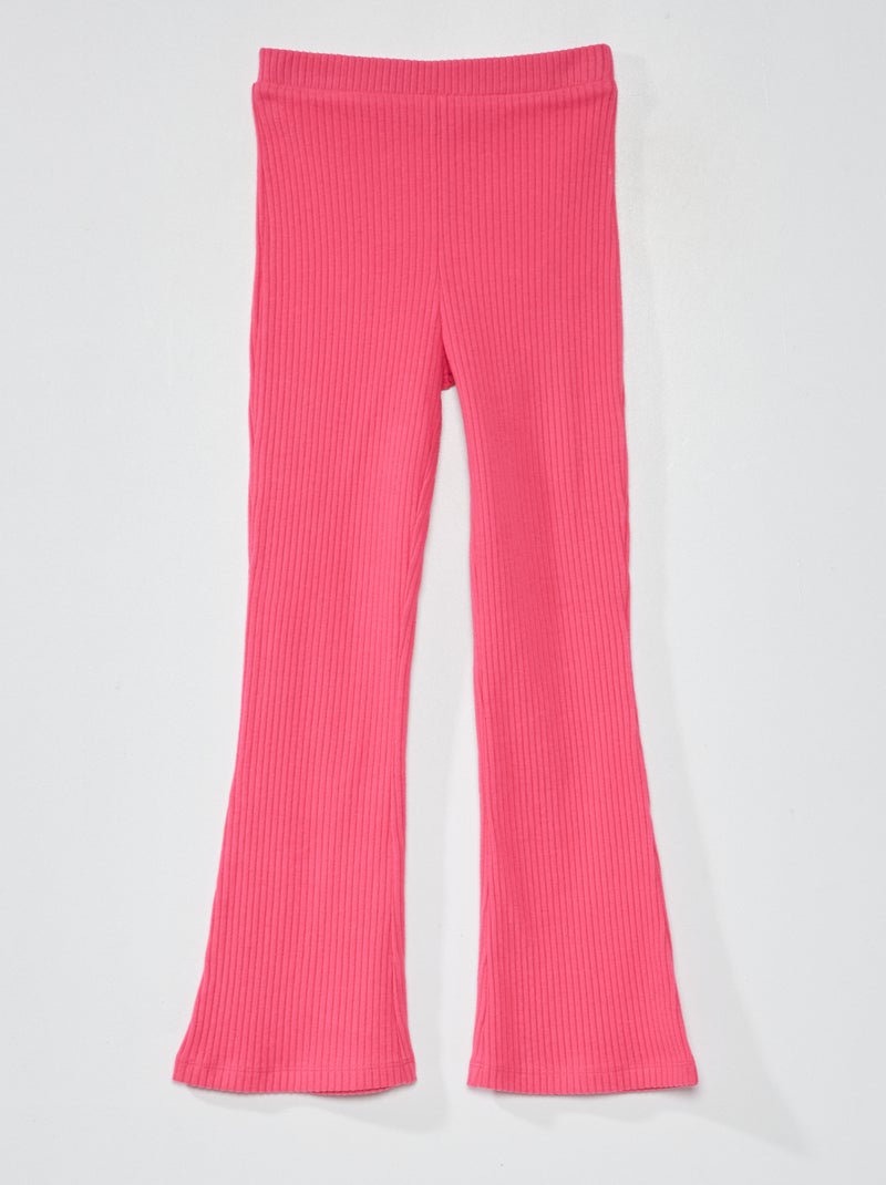 Pantalón de punto de canalé ROSA - Kiabi