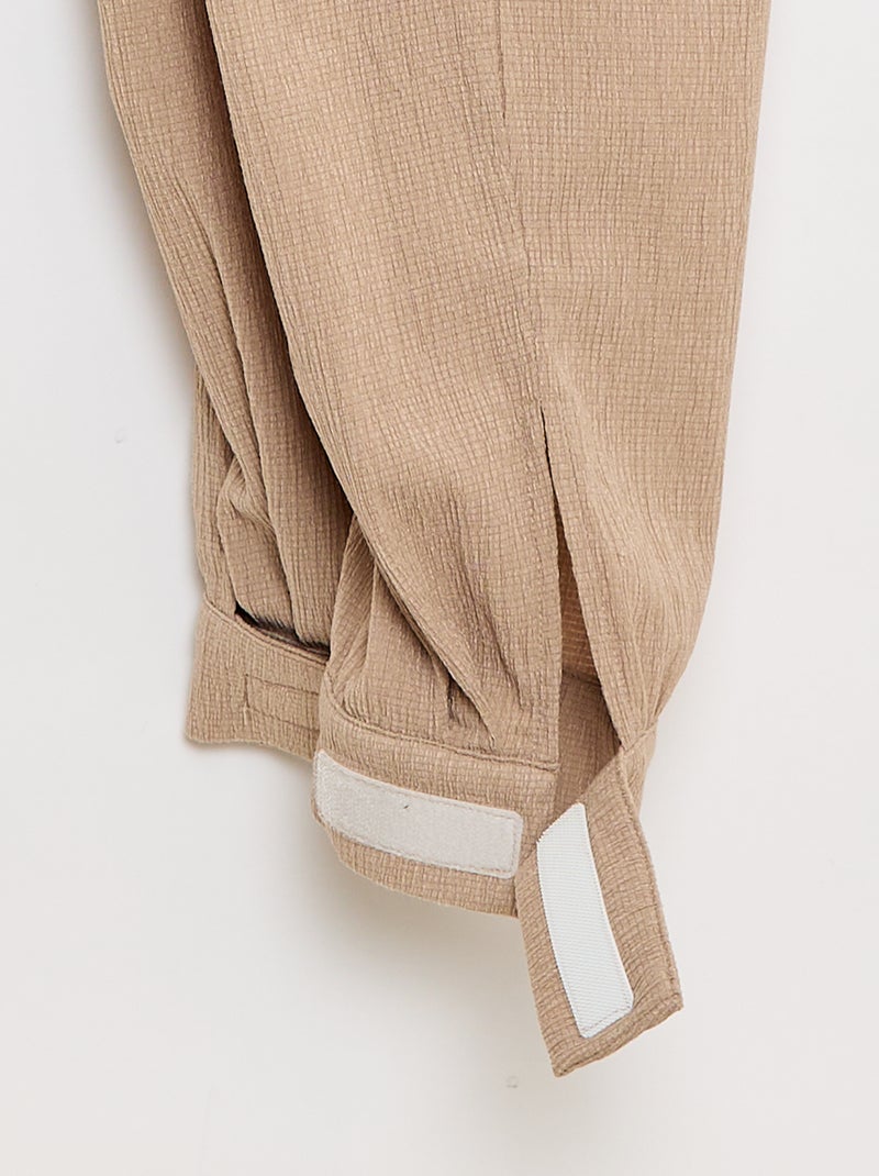 Pantalón de punto de crepé - Fácil de Poner Beige - Kiabi