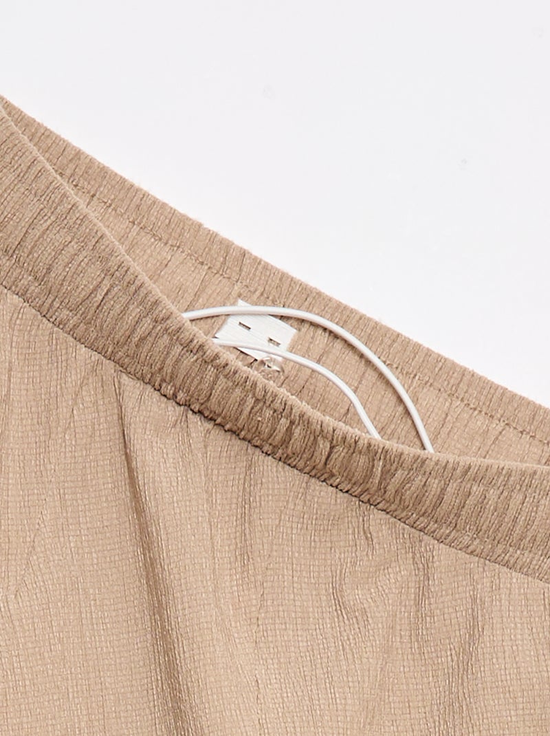 Pantalón de punto de crepé - Fácil de Poner Beige - Kiabi