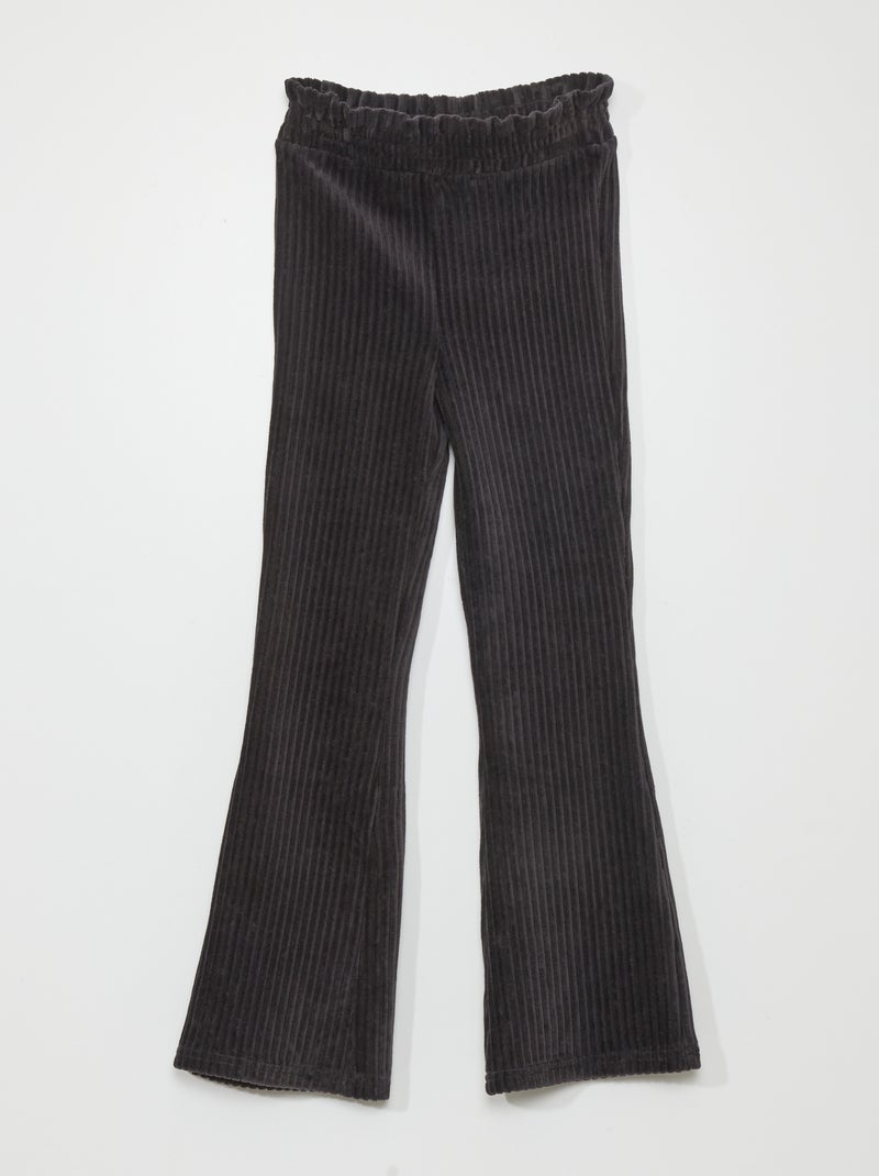 Pantalón de punto de pana NEGRO - Kiabi