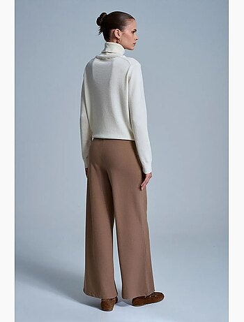 Pantalón de punto de pernera ancha para mujer dilvin