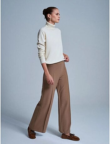 Pantalón de punto de pernera ancha para mujer dilvin