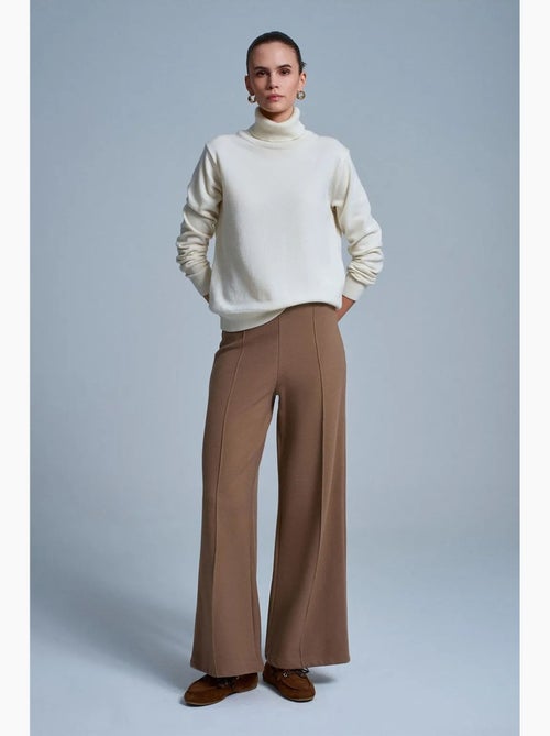 Pantalón de punto de pernera ancha para mujer dilvin - Kiabi Pantalón de punto de pernera ancha para mujer dilvin - Kiabi
