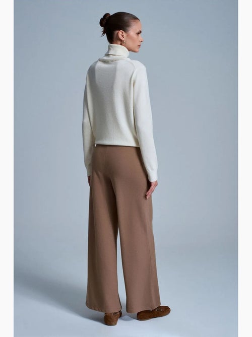Pantalón de punto de pernera ancha para mujer dilvin - Kiabi Pantalón de punto de pernera ancha para mujer dilvin - Kiabi