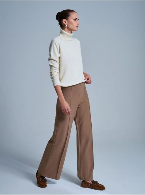 Pantalón de punto de pernera ancha para mujer dilvin - Kiabi Pantalón de punto de pernera ancha para mujer dilvin - Kiabi