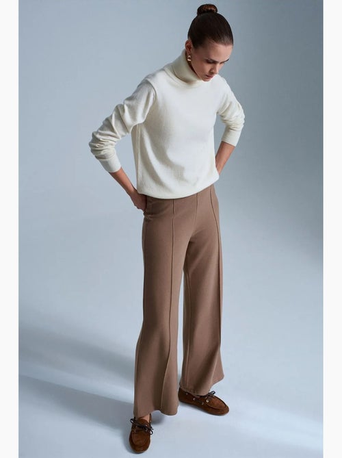 Pantalón de punto de pernera ancha para mujer dilvin - Kiabi Pantalón de punto de pernera ancha para mujer dilvin - Kiabi