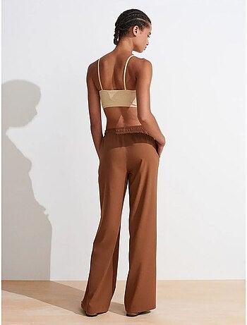 Pantalón de punto de pernera ancha para mujer dilvin