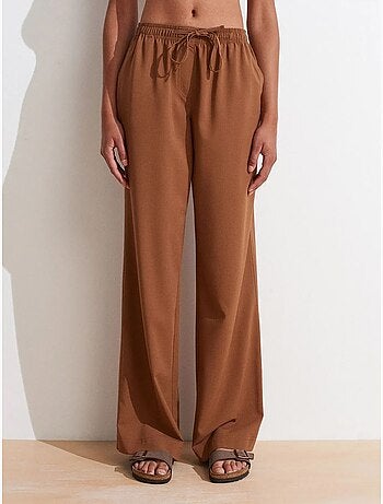 Pantalón de punto de pernera ancha para mujer dilvin