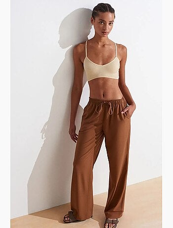 Pantalón de punto de pernera ancha para mujer dilvin