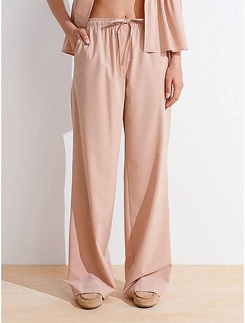 Pantalón de punto de pernera ancha para mujer dilvin
