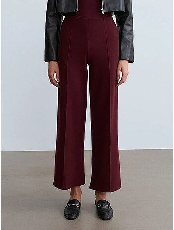 Pantalón de punto de pernera ancha para mujer dilvin