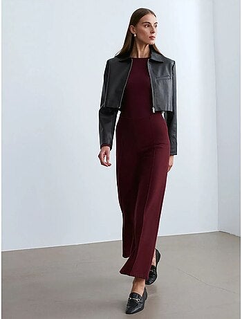 Pantalón de punto de pernera ancha para mujer dilvin